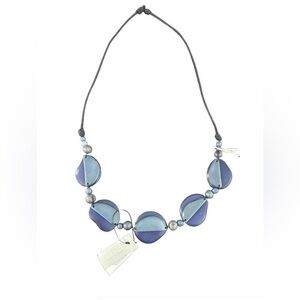 NWT Chico’s Faire Collection Blue Seed Adjustable Necklace